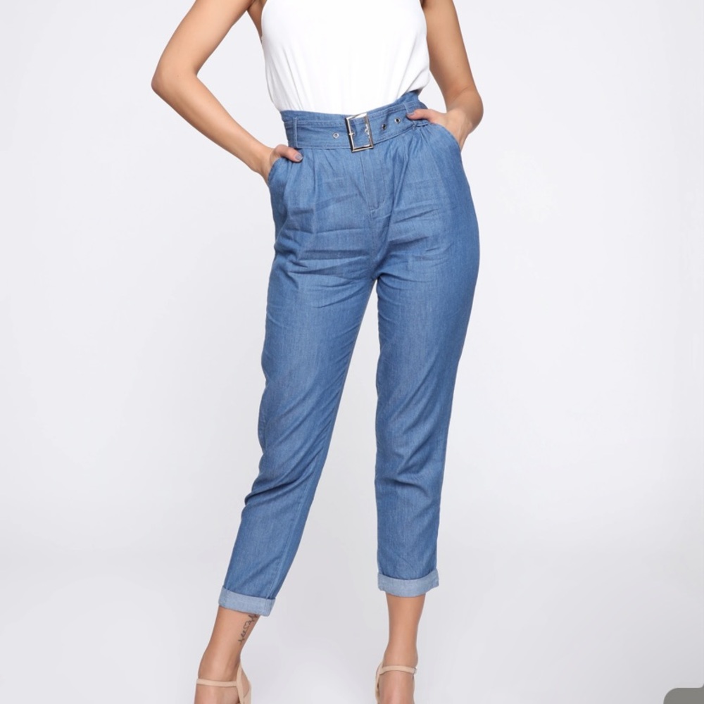 Always ahead belted pants